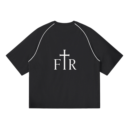 Contrast Piping Panel Raglan T-Shirt